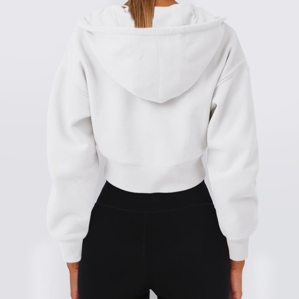 Cropped Hooded Zip-Up Jacket - Picture 3 of 7